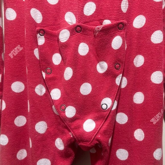 Victoria Secret Y2K 00s Polka Dot One Piece Pajama Medium Thermal Bling Sequins - Picture 16 of 16